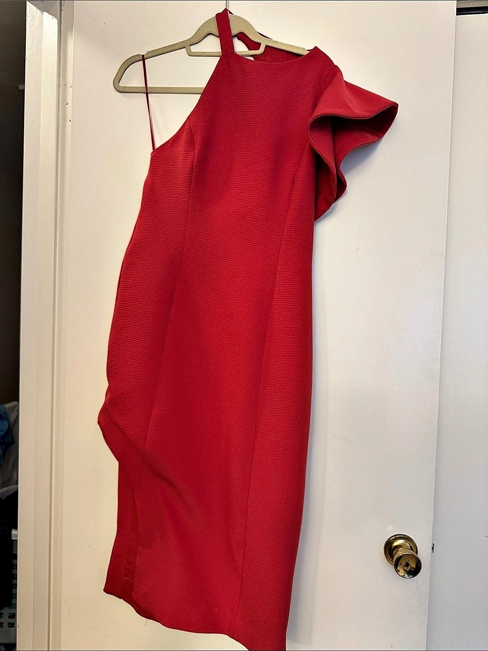 C/MEO COLLECTIVE Heart Commands Dress Red Asymmetrical Midi Size Large